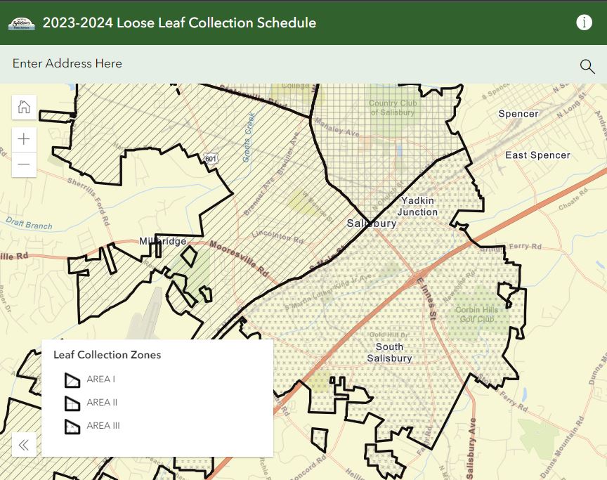 Screenshot of Loose Leaf Collection Map application